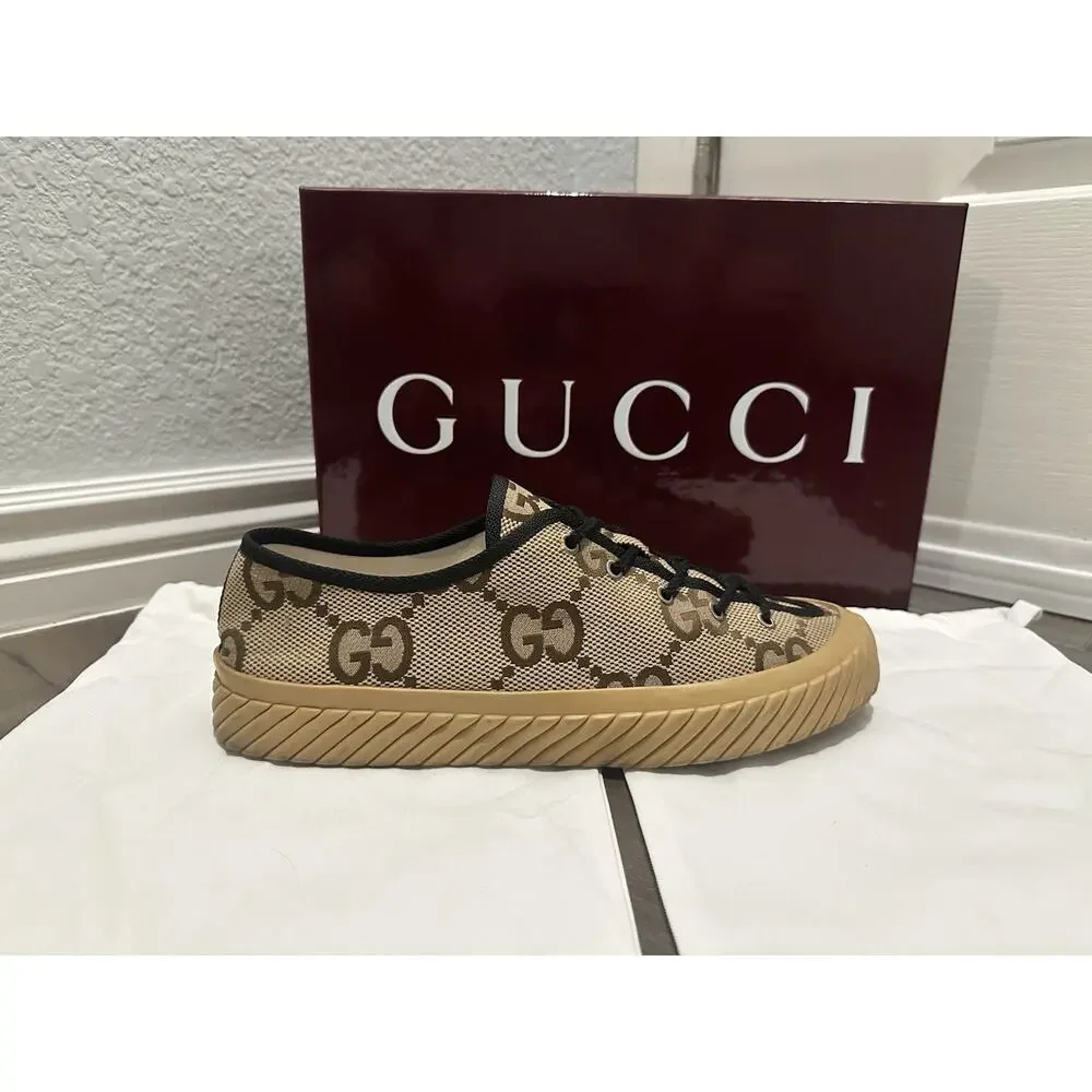 AUTHENTIC GUCCI MAXI LOWTOP SNEAKER 703031 GG SZ 10 (fits USA 11)